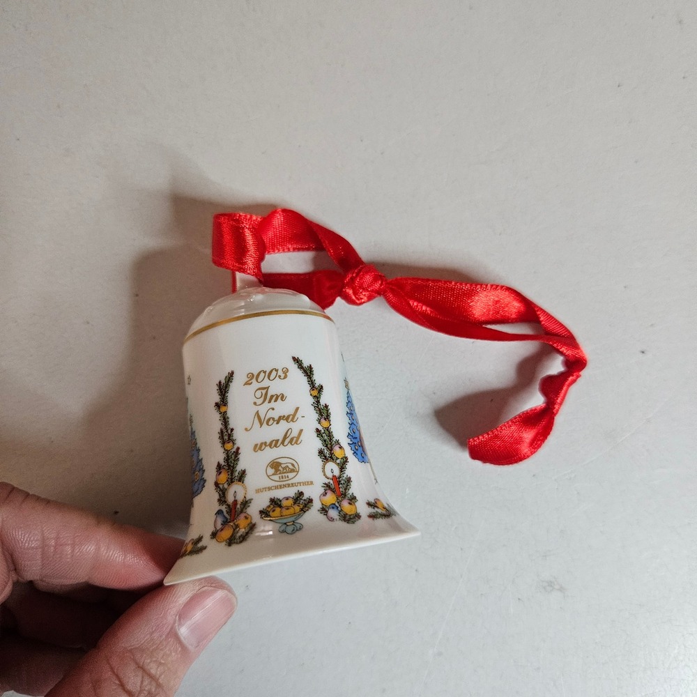 Hutschenreuther 2003 Christmas Bell Ole Winther In the Northern Forest Ornament